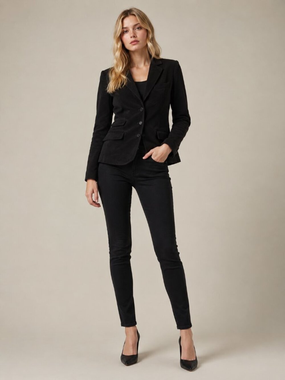 Banana Republic Velvet Corduroy Elbow Patch Blazer Suit Jacket Black 6 #A2426